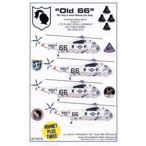 1/72 SH-3 Sea King 'Old 66' Helcopter Markings (Apollo Moon Missions) Decal Set
